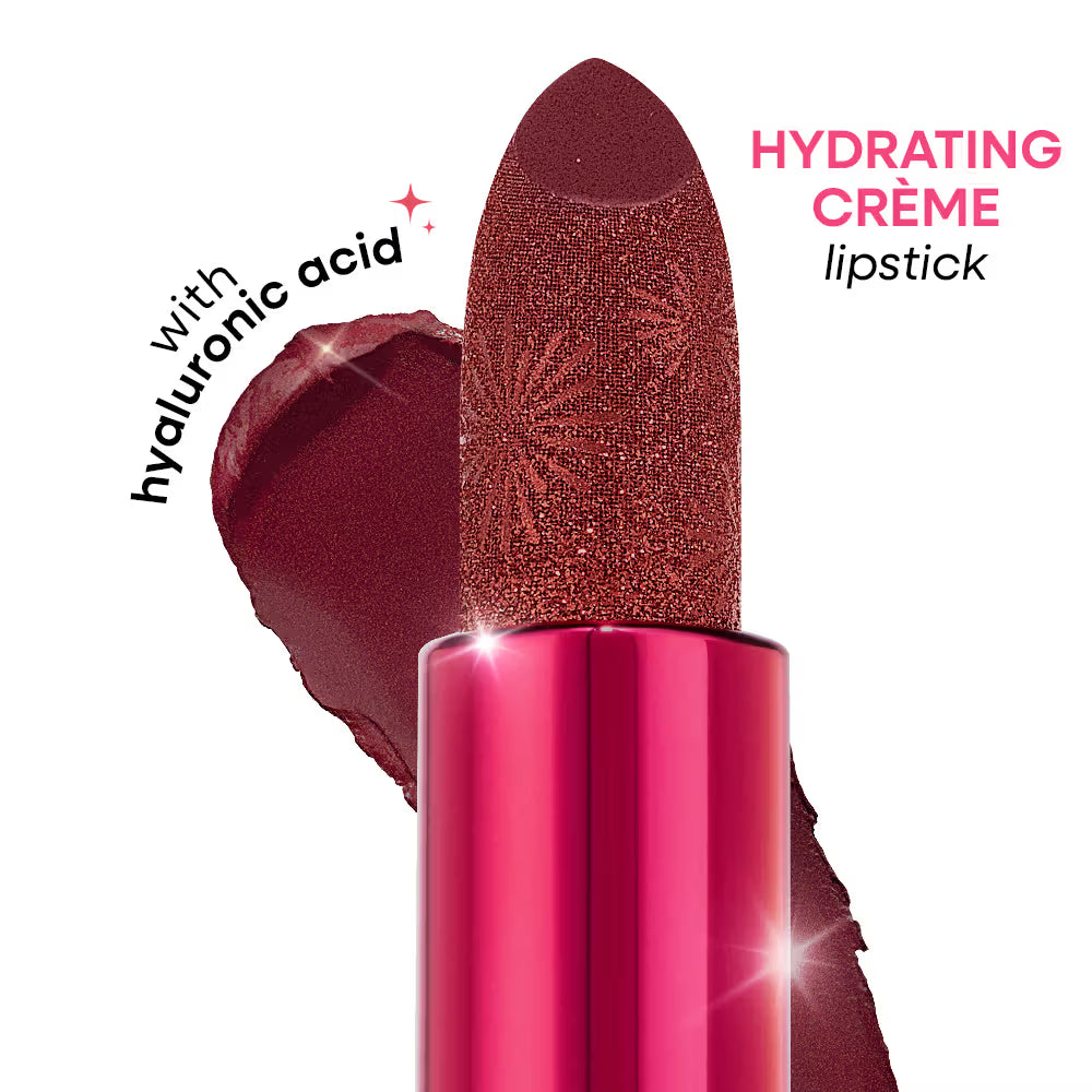 Nykaa Ultra Silk Hydrating Satin Serum Creme Glitter Lipstick with Hyaluronic Acid