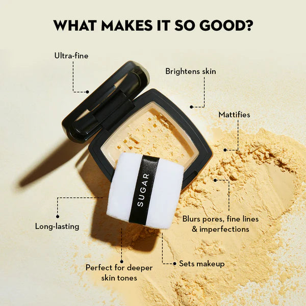 SUGAR All Set To Go Banana Matte Powder | Setting Matte Powder For Mattified Skin | Oil-Controlling