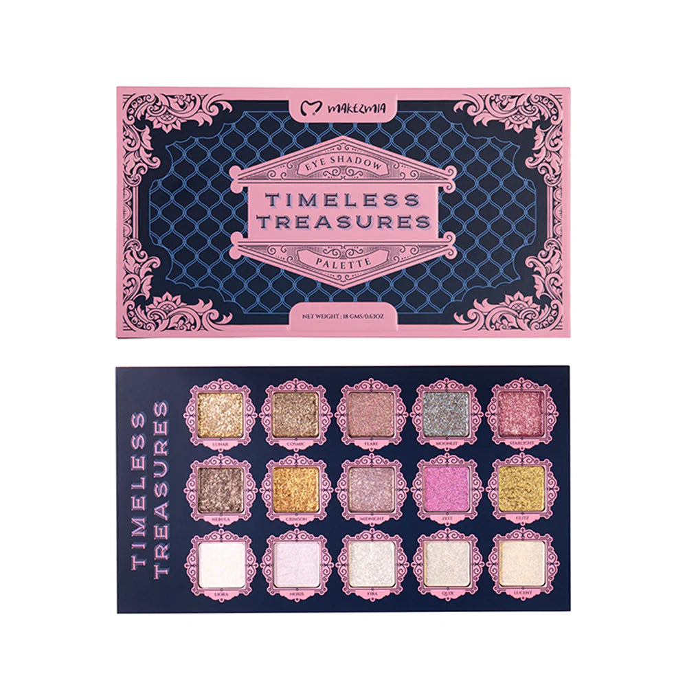 MAKEZMIA 10-Color Shimmer & Glitter Eyeshadow | Includes 5 Holographic Shades