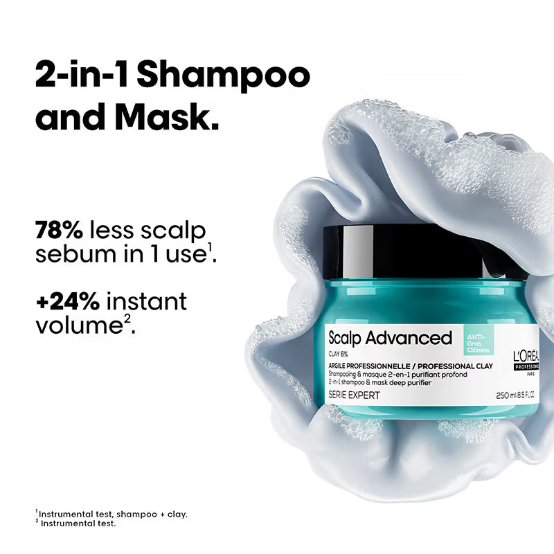 L’Oréal Professionnel Scalp Advanced Anti-Oiliness 2-In-1 Shampoo & Mask