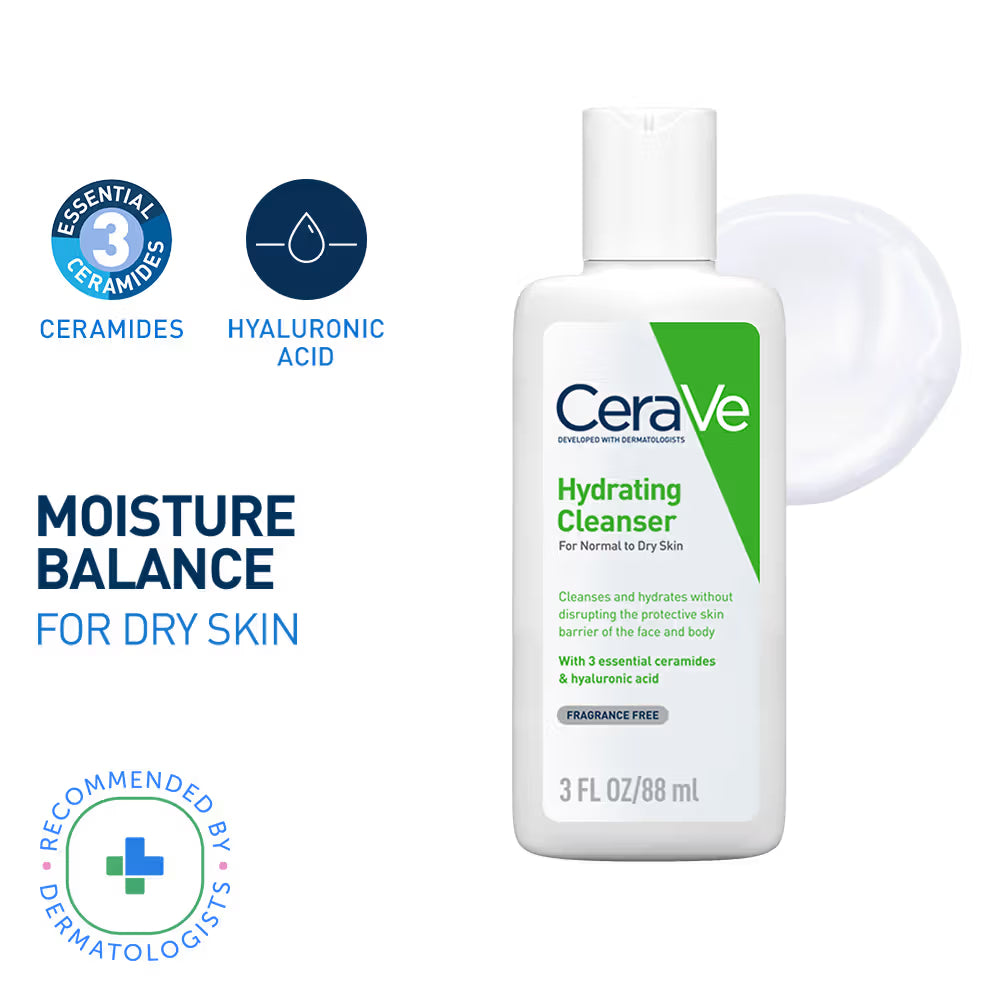 CeraVe Hydrating Cleanser Non-Foaming Face Wash for Dry skin