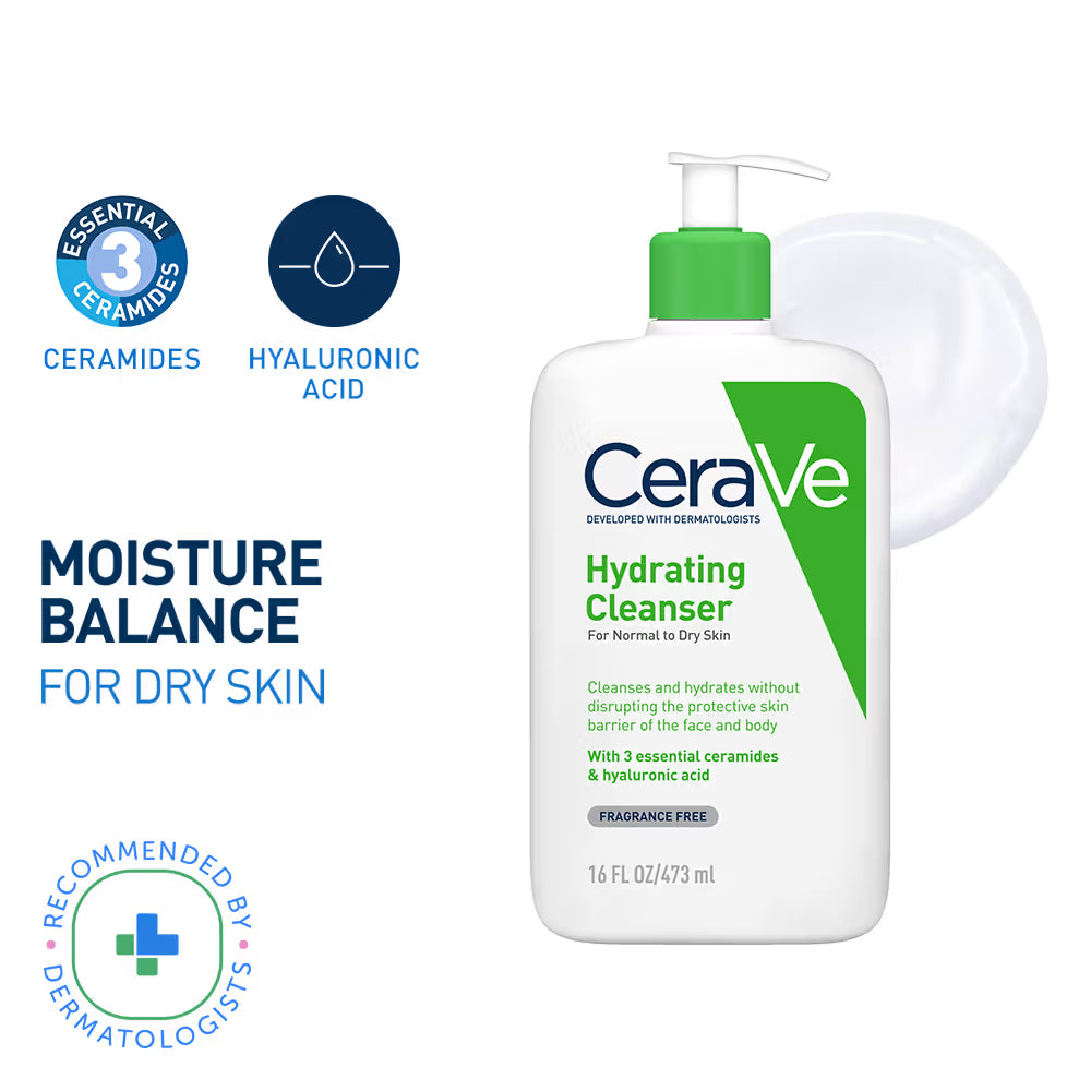 CeraVe Hydrating Cleanser Non-Foaming Face Wash for Dry skin