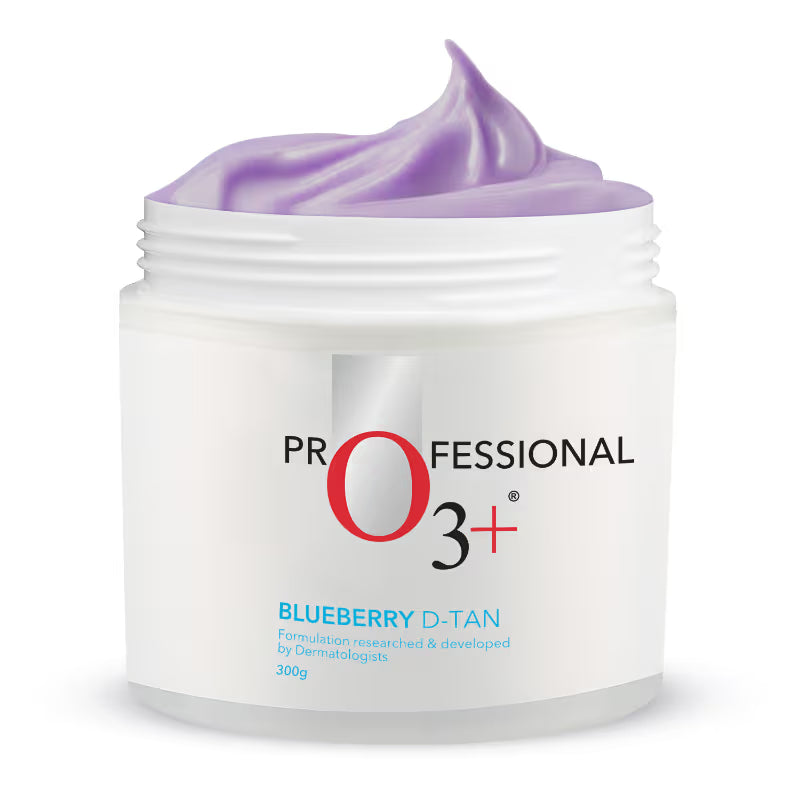 O3+ Blueberry D-TAN Face Pack for Tan Removal & Glowing Skin - Detan Mask for Dry Skin