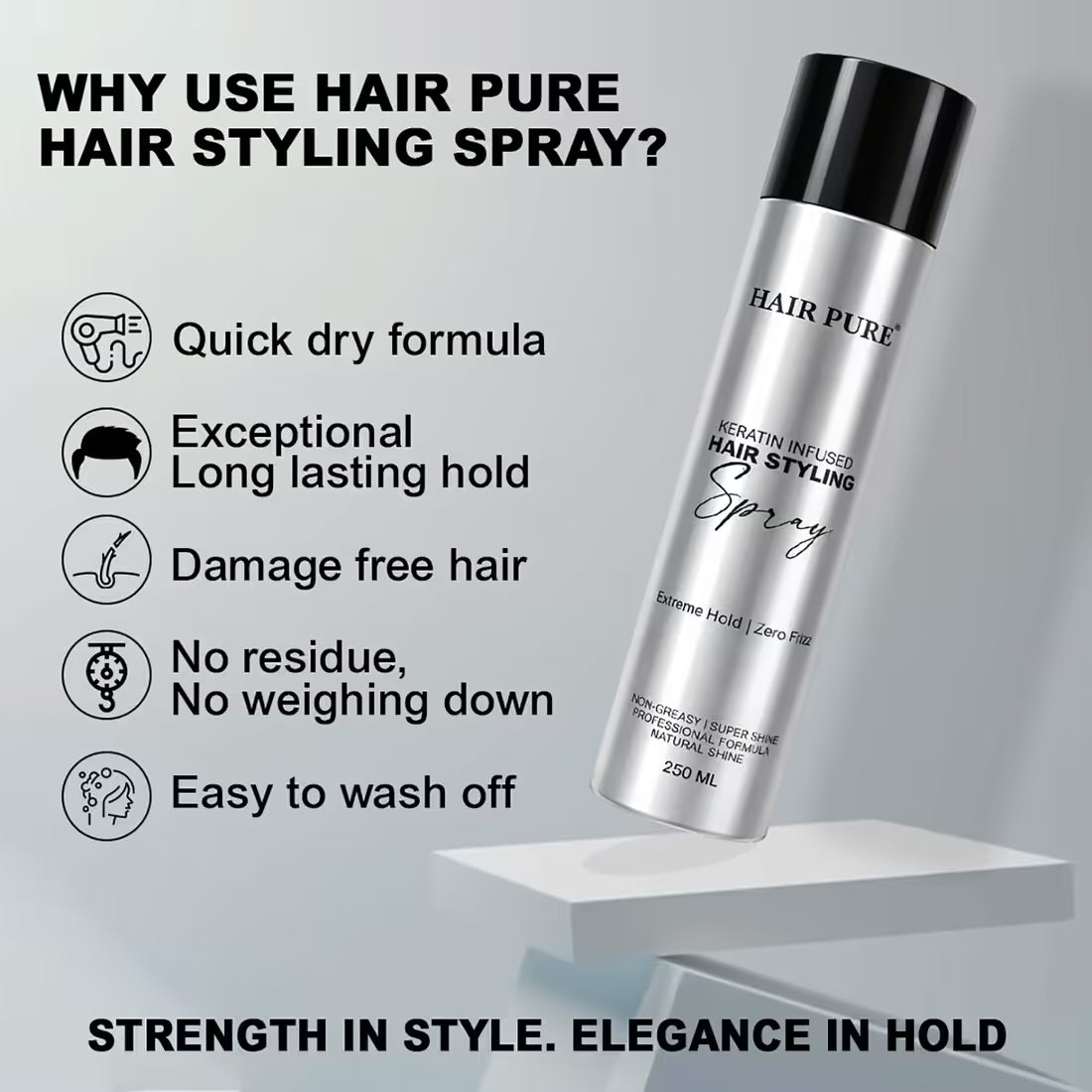 Hair Pure Keratin Infused Hair Styling Spray