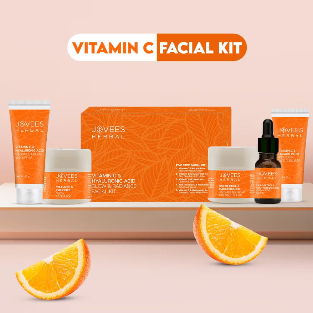 Jovees Herbal Vitamin C & Hyaluronic Acid Glow & Radiance Facial Kit