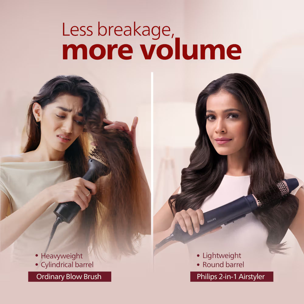 Philips 2-in-1 Airstyler | 3X Volume & 50% Less Hair