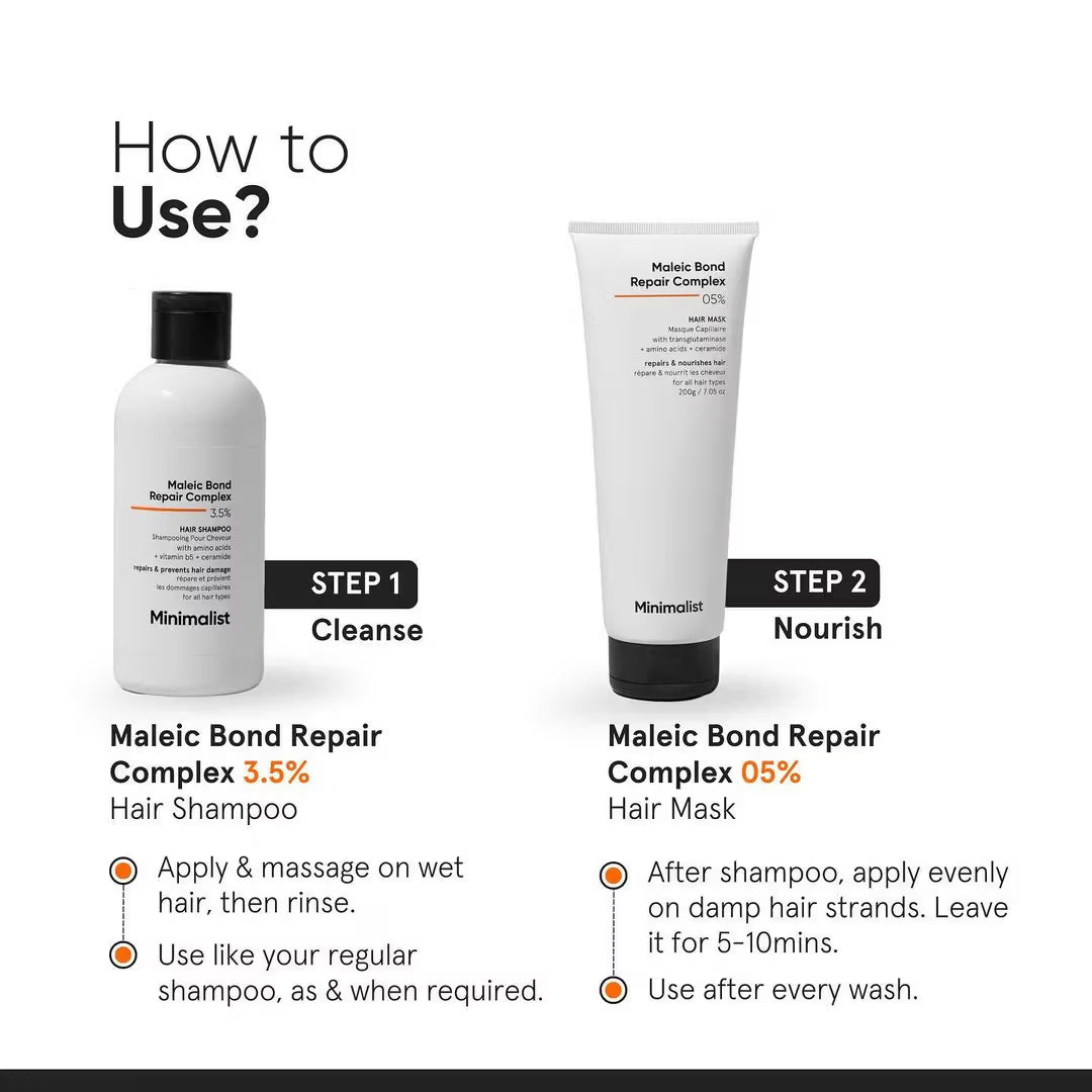 Minimalist Maleic Bond Repair Complex 5% Hair Treatment Mask With Transglutaminase, Amino Acids