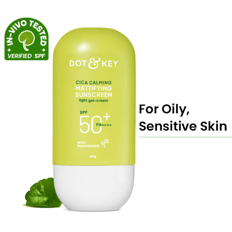 Dot & Key Cica Calming Mattifying Sunscreen In-Vivo Tested SPF 50+ PA++++, With Niacinamide