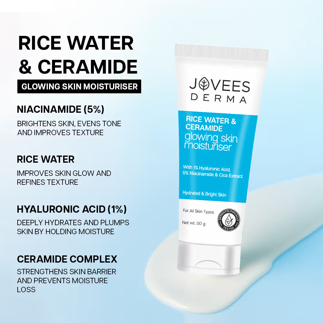 Jovees Derma Rice Water & Ceramides Glowing Skin Moisturizer