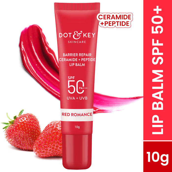 Dot & Key Ceramide & Peptide Barrier Repair Lip Balm SPF 50 PA+++, Warm Nude
