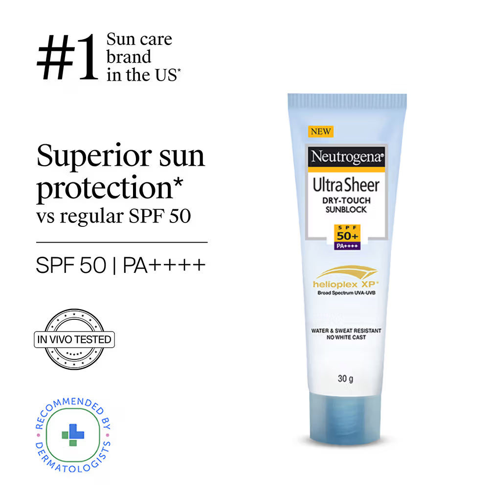 Neutrogena Ultrasheer SPF50+ PA++++ Ultra Light Moisturizing Face Sunscreen Oily & Sensitive Skin