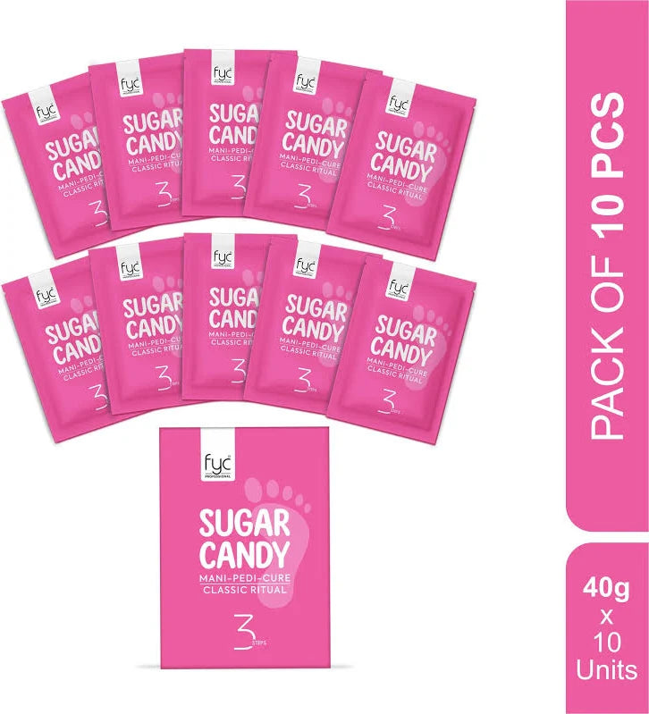 FYC Professional Sugar Candy Mani-Pedicure Kit, 3-Step Brightening & Tan Removal Treatment, with Sucrose Honey & Glucose, Exfoliating & Moisturising Hand & Foot Care