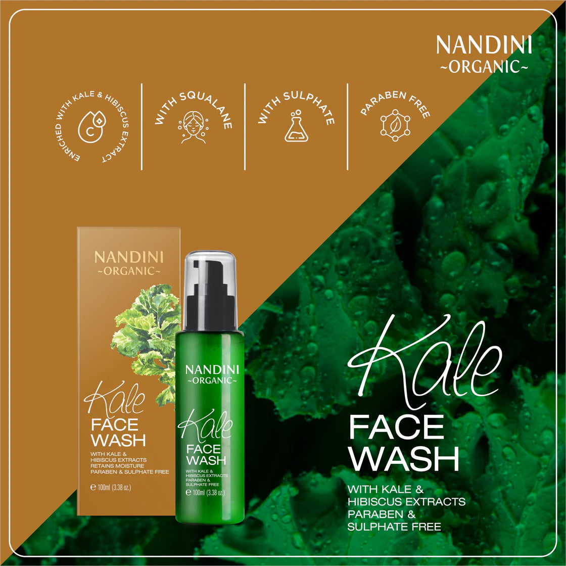 Nandini Organic Kale Facewash, Regulates unwanted oil & Retains Moisture