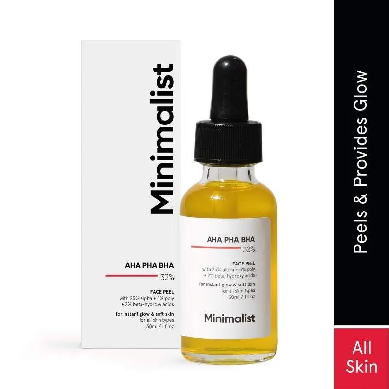 Minimalist 25% AHA + 5% PHA + 2% BHA Exfoliating Peel Solution For Instant Glow & Soft Skin