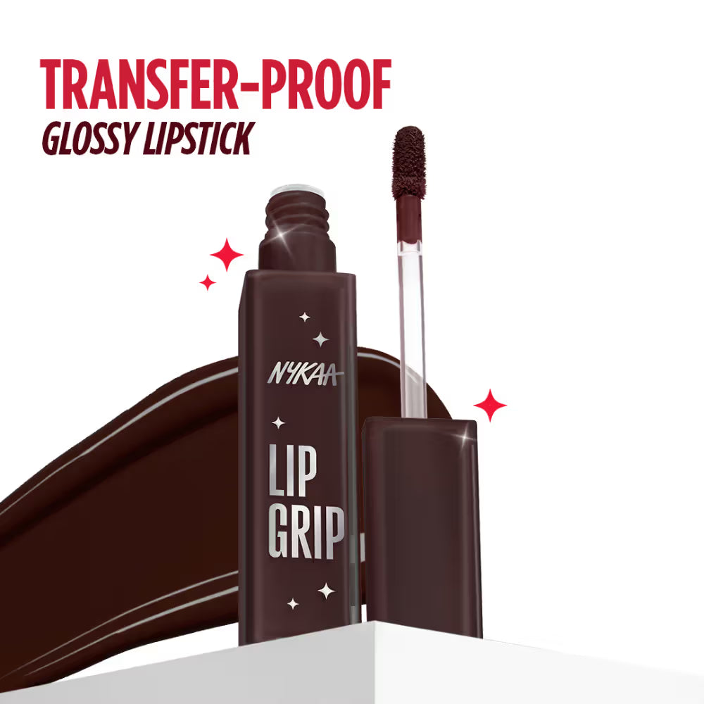 Nykaa Lip Grip No-Transfer Gloss Intense Shine Vinyl Liquid Lipstick