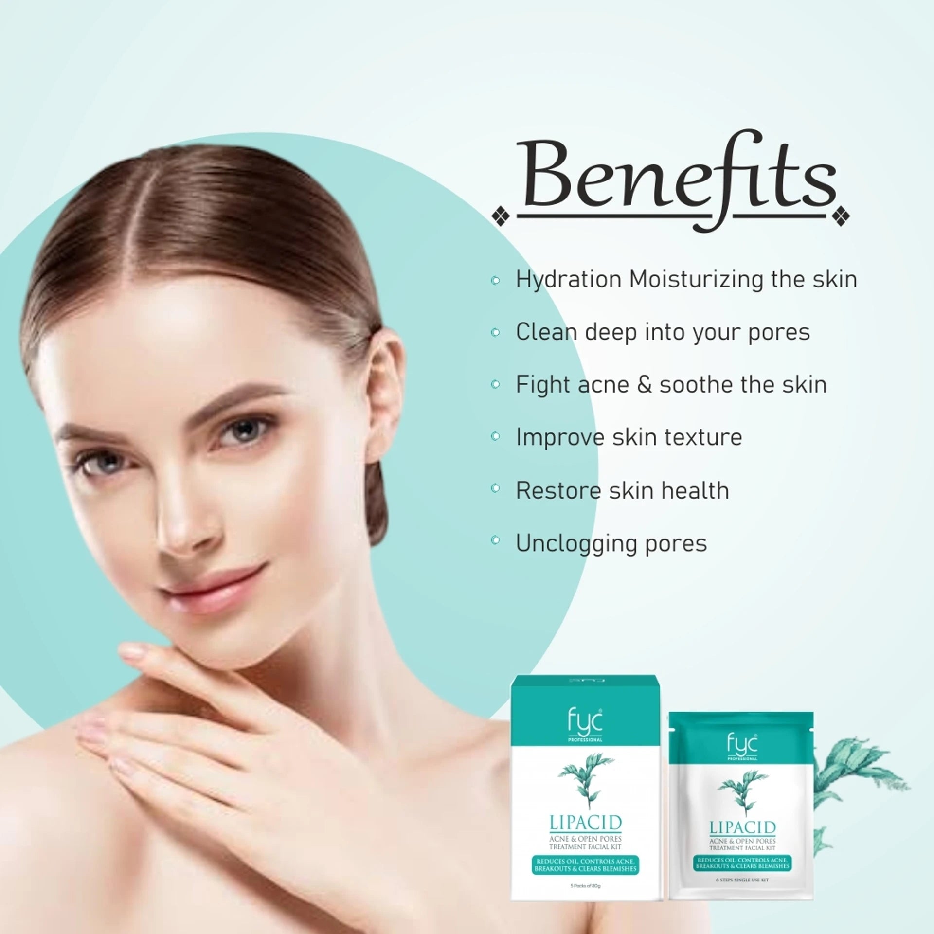 FYC PROFESSIONAL Lipacid Acne & Open Pores Treatment Facial Kit 400g