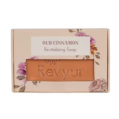 Revyur Revitalizing Oud & Cinnamon Soap, Rejuvenates and Protect Your Skin with Our Refreshing and Antioxidant-Rich Nourishing Soap Bar 150gm