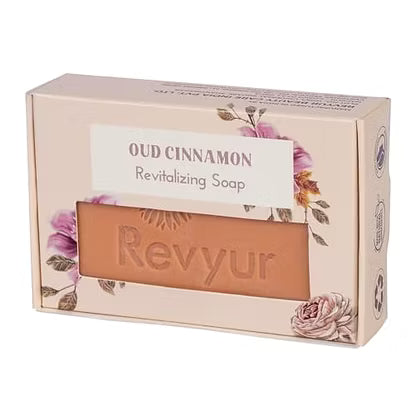 Revyur Revitalizing Oud & Cinnamon Soap, Rejuvenates and Protect Your Skin with Our Refreshing and Antioxidant-Rich Nourishing Soap Bar 150gm