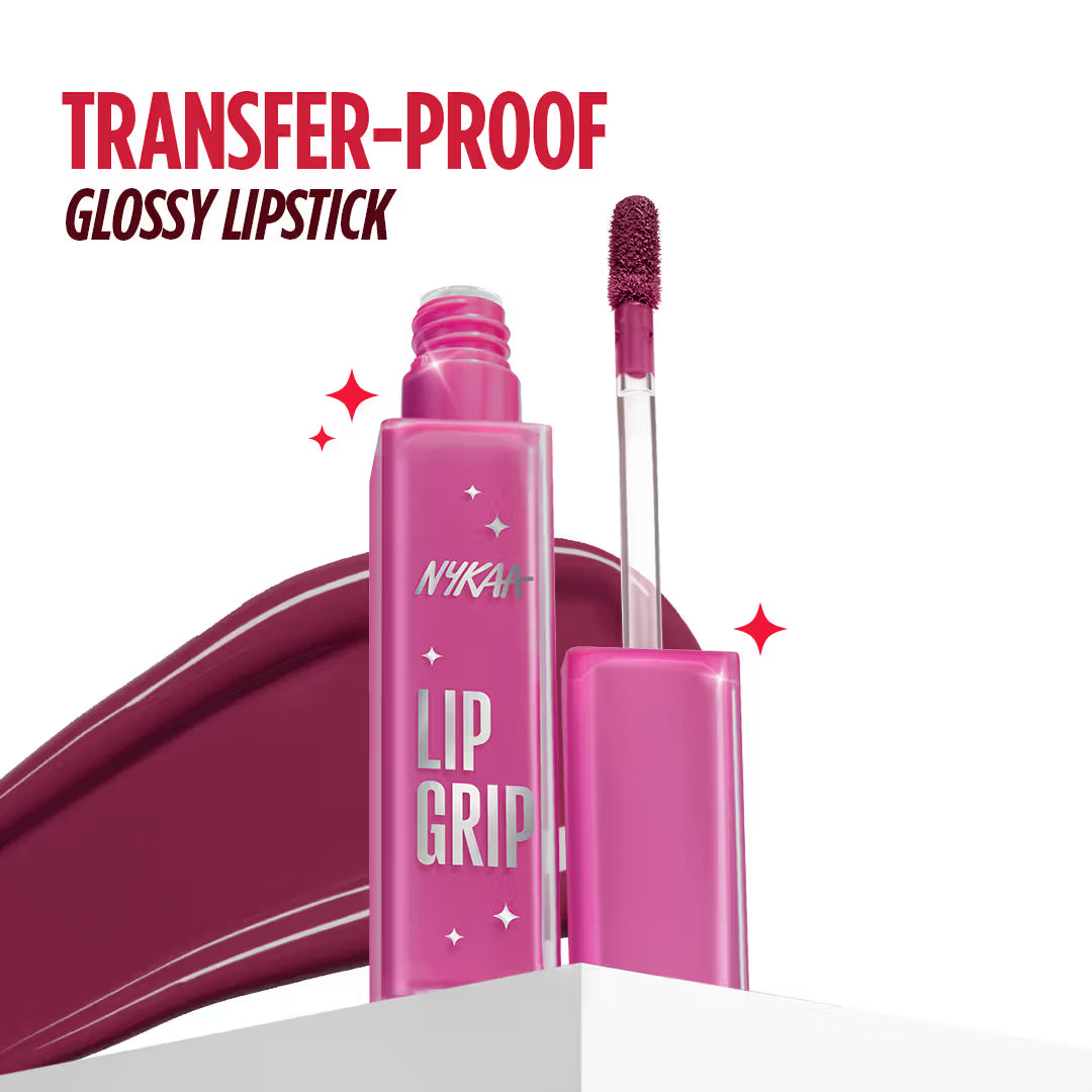 Nykaa Lip Grip No-Transfer Gloss Intense Shine Vinyl Liquid Lipstick