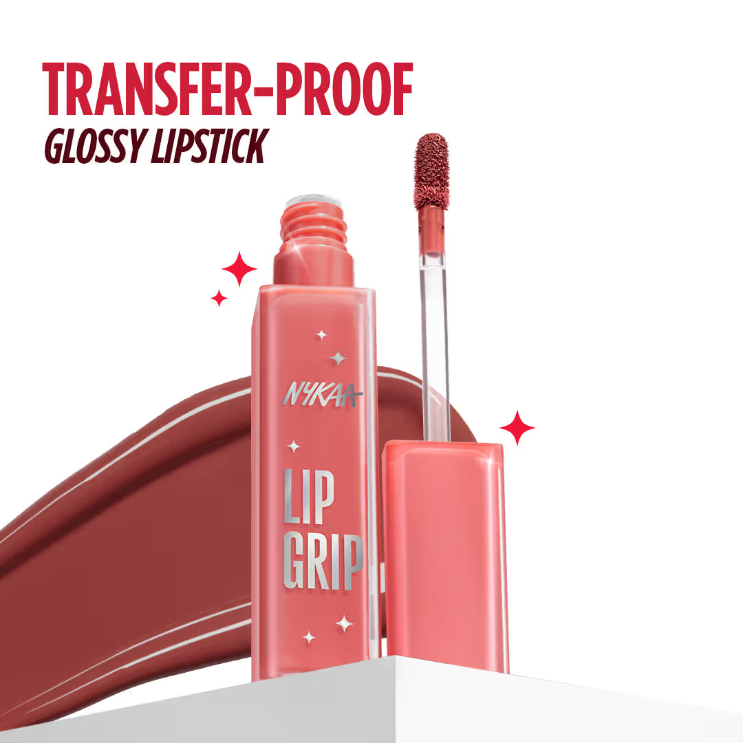 Nykaa Lip Grip No-Transfer Gloss Intense Shine Vinyl Liquid Lipstick