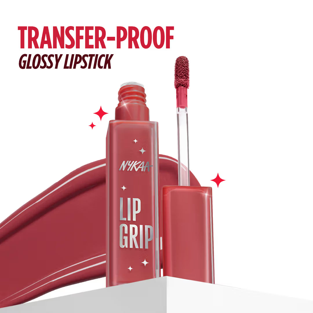 Nykaa Lip Grip No-Transfer Gloss Intense Shine Vinyl Liquid Lipstick