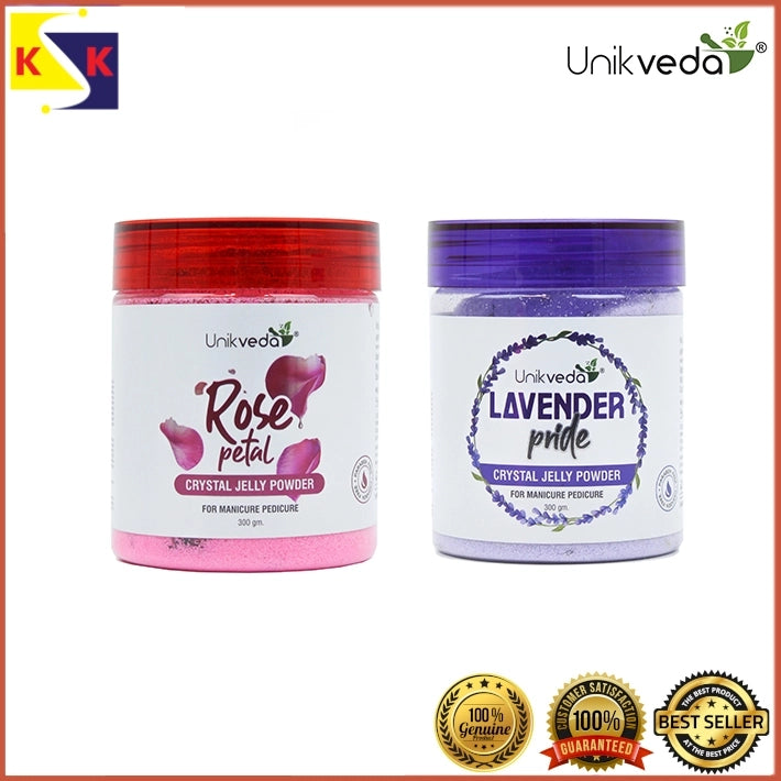 UNIVEDA ROSE PETAL / LAVENDER PRIDE CRYSTALL JELLY POWDER FOR MANI & PEDI 300g