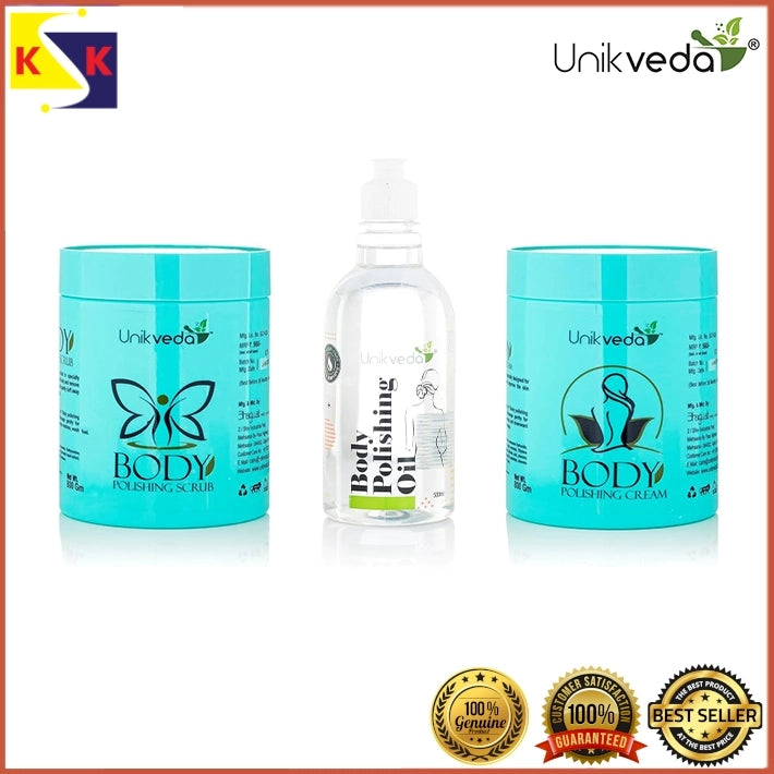 UNIKVEDA Body Polishing CREAM + SCRUB + PACK + OIL