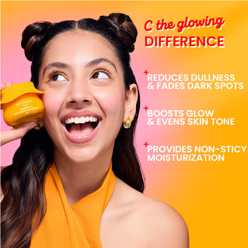 Dot & Key Vitamin C + E Super Bright Moisturizer With Sicilian Blood Orange, Boosts Glow, Light Gel