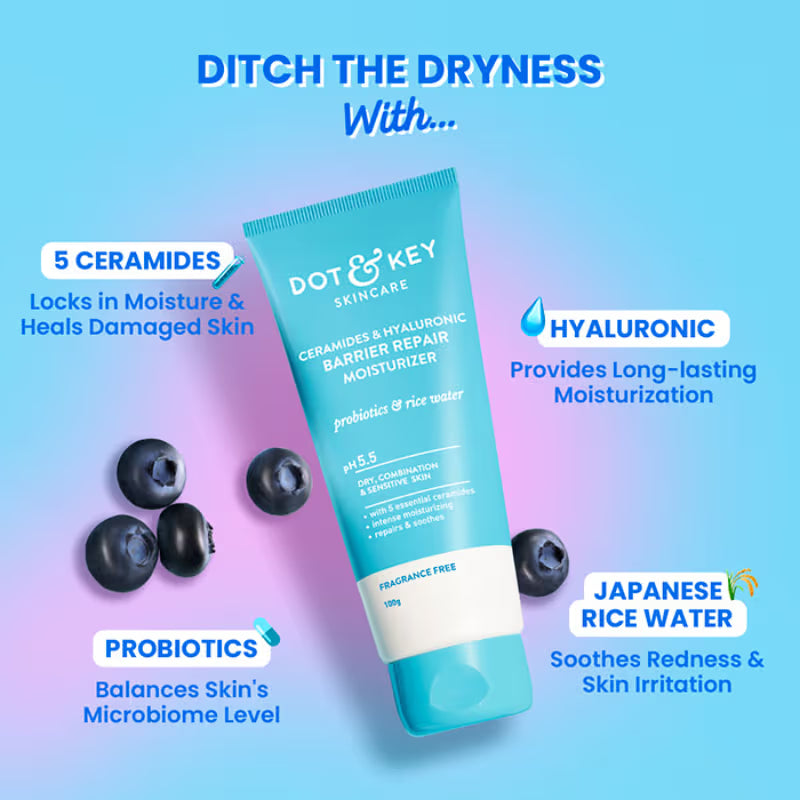 Dot & Key Ceramides & Hyaluronic Barrier Repair Moisturizer for Normal, Dry & Combination Skin