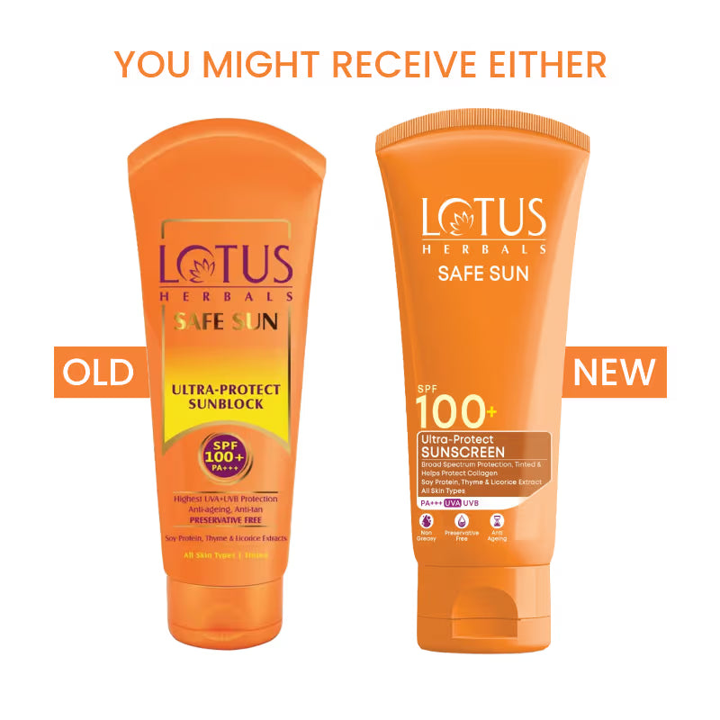 Lotus Herbals SafeSun Ultra-Protect Sunscreen PF 100+ PA+++, Tinted, Anti-Ageing, For All Skin Types
