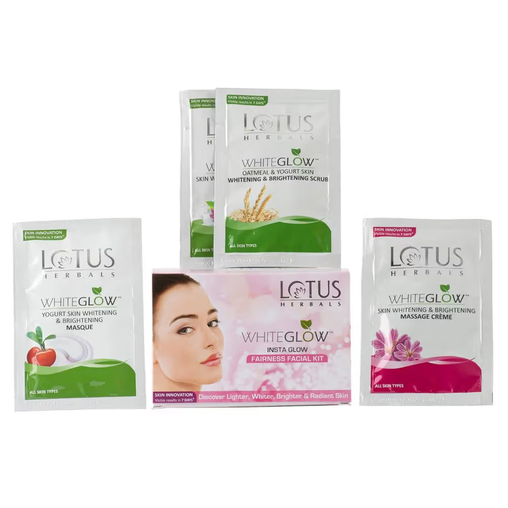 Whiteglow Insta Glow 4 in 1 Facial Kit | For Radiant Glowing Skin | Natural Ingredients 40gm