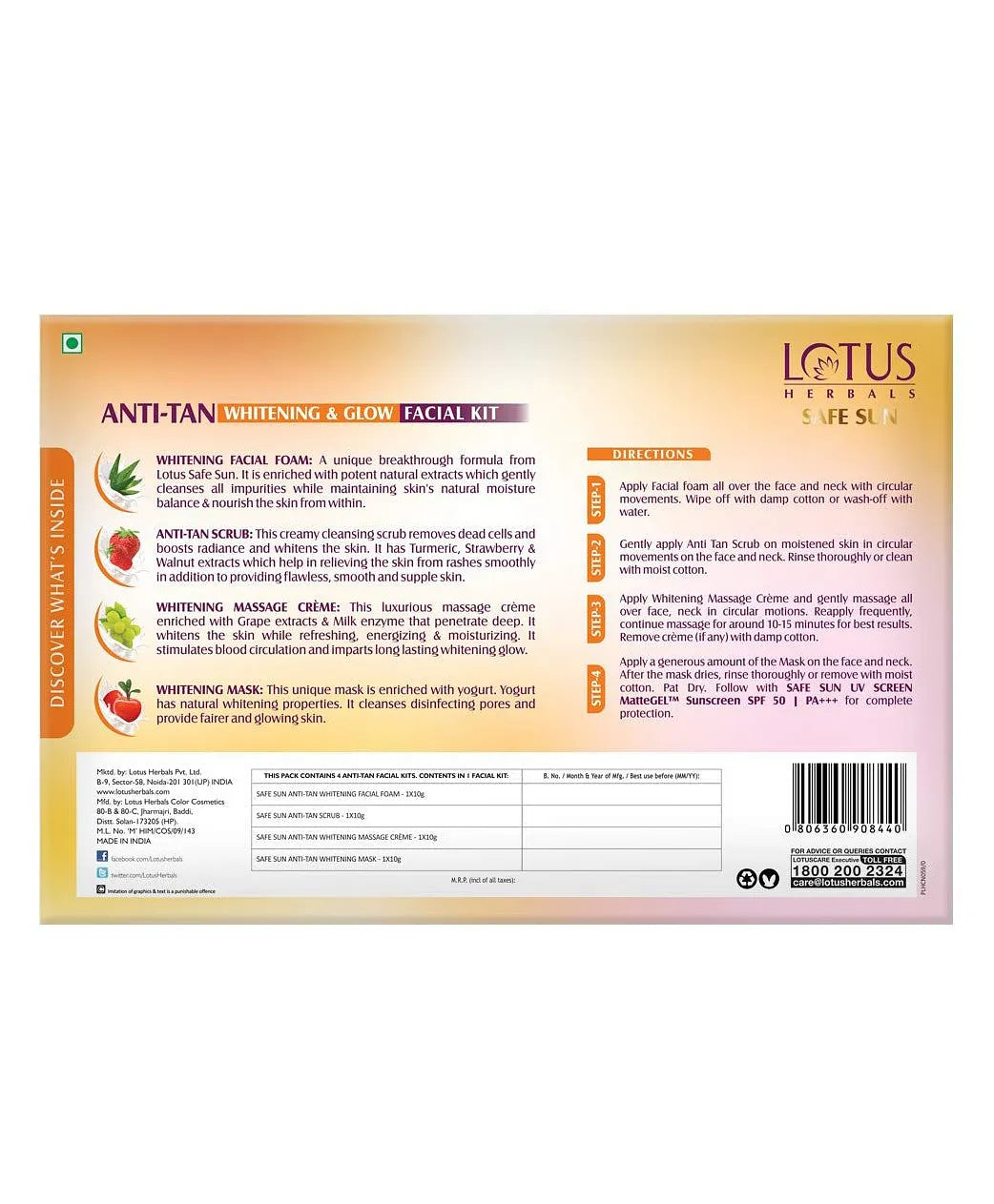 Lotus Herbals Safe Sun Anti Tan Kit Facial Kit