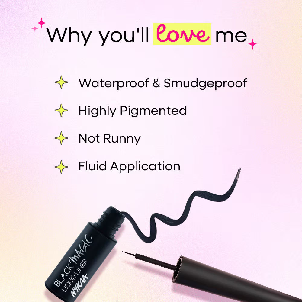 Nykaa Black Magic Liquid Eyeliner - Super Black 01