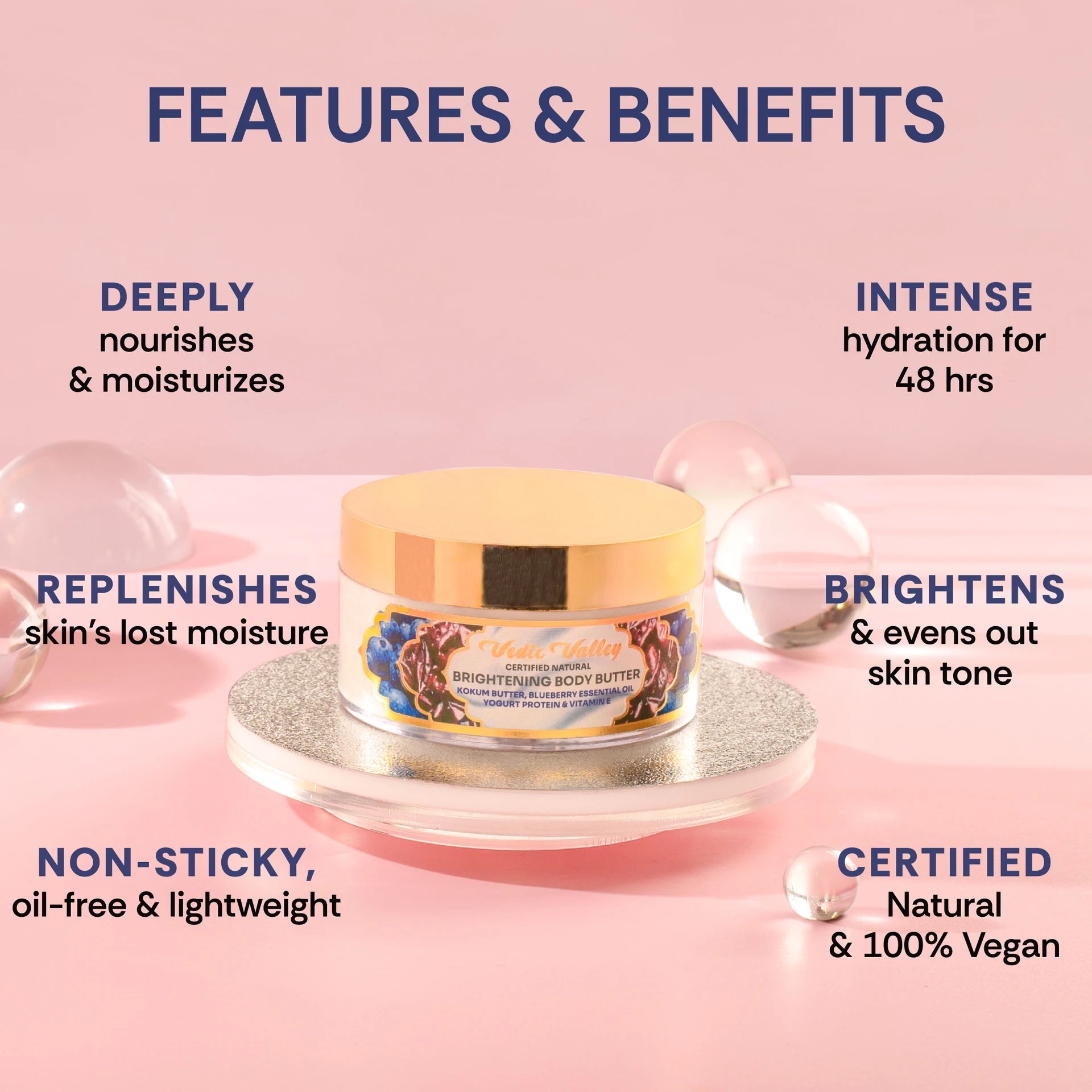 Vedic Valley Body Butter Brightening Certified Natural