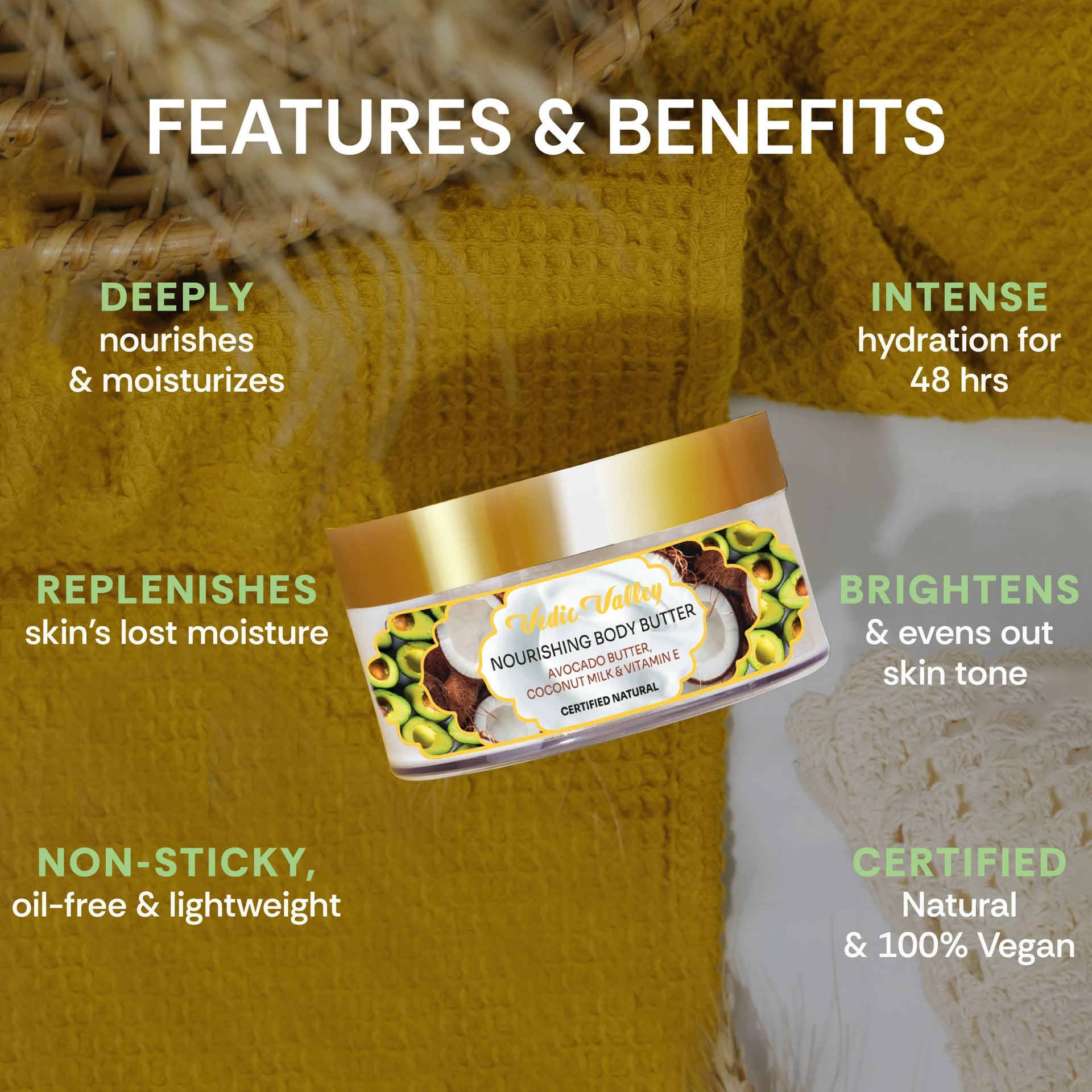 Vedic Valley Body Butter Nourishing Certified Natural