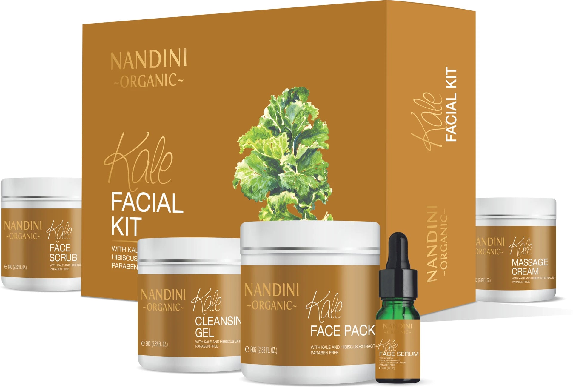 Nandini Organic Kale Facial Kit, With Kale & Hibiscus Extracts