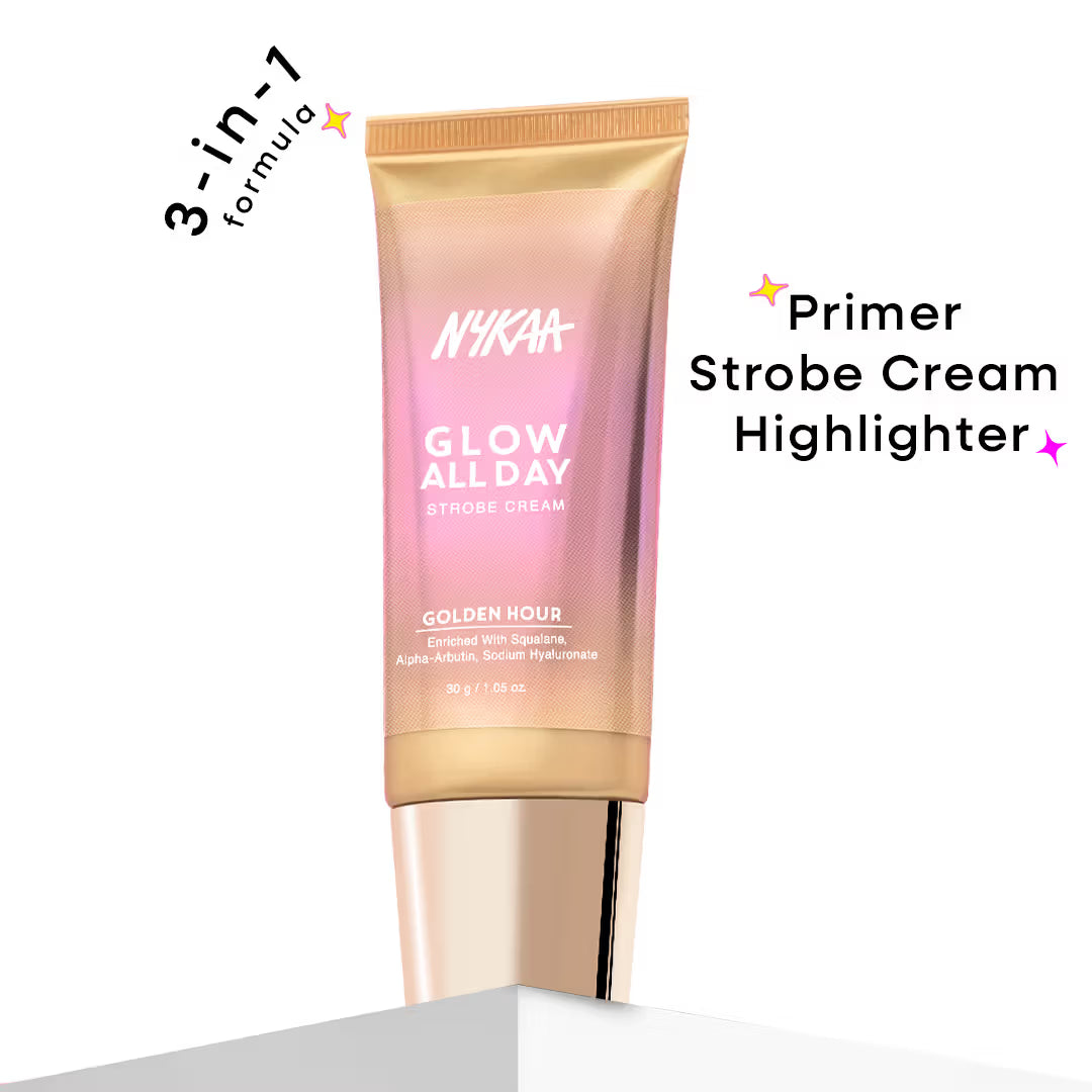 Nykaa Glow All Day Illuminating Strobe Cream + Moisturising Primer + Highlighter