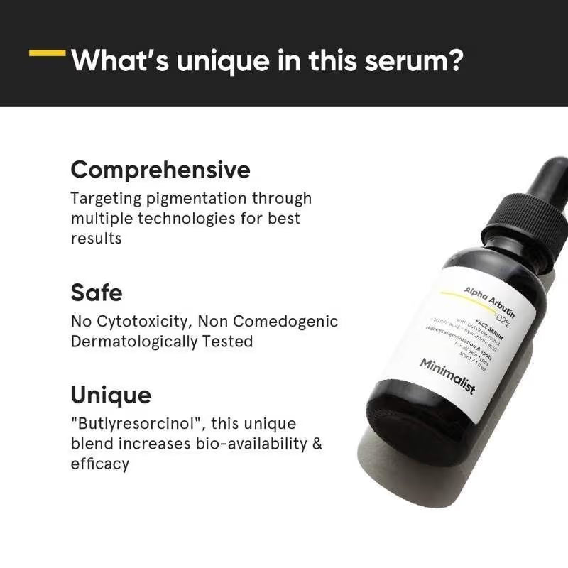 Minimalist 2% Alpha Arbutin Face Serum With Butylresorcinol & Ferulic Acid For Hyperpigmentation