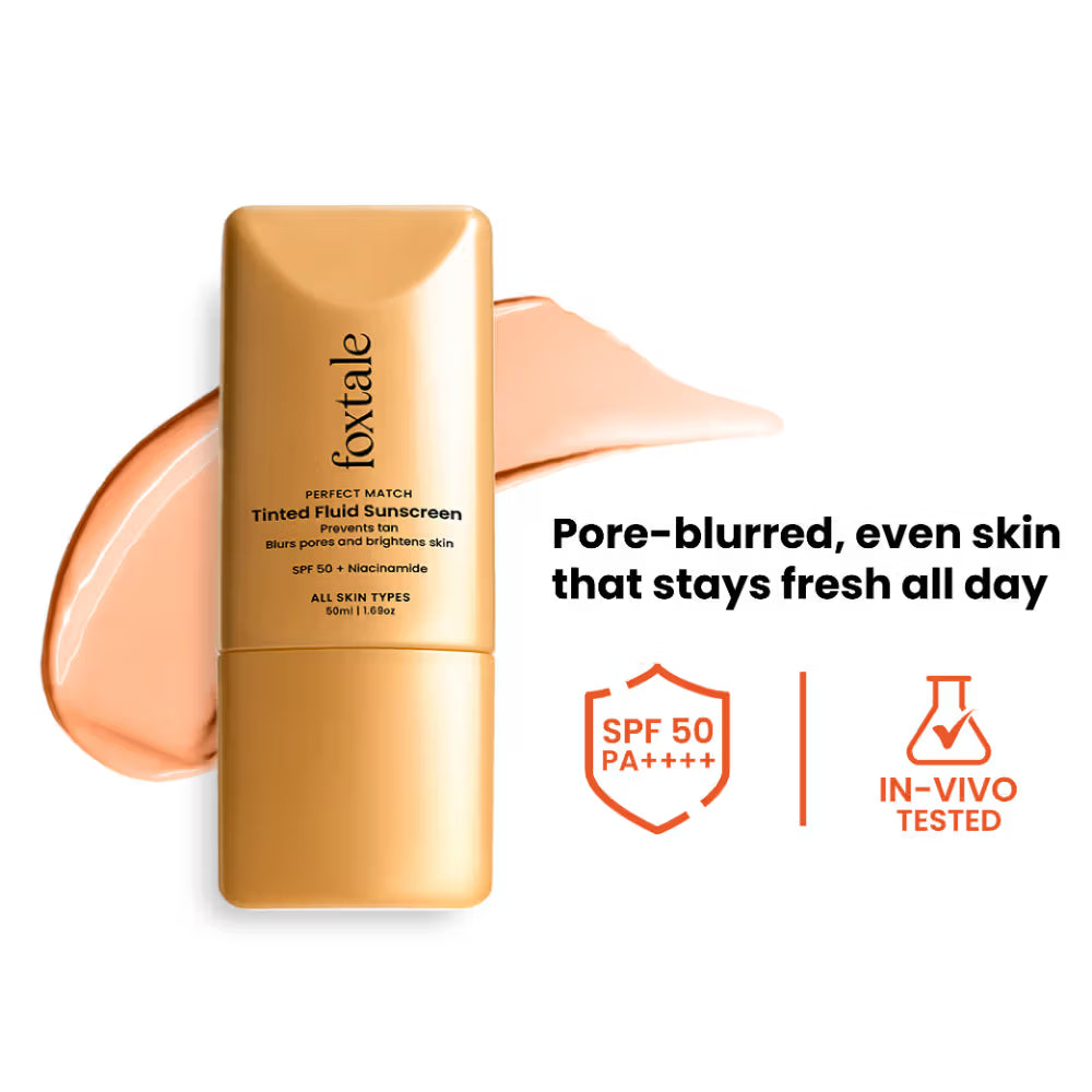 Foxtale SPF 50 PA++++ Tinted Fluid Sunscreen
