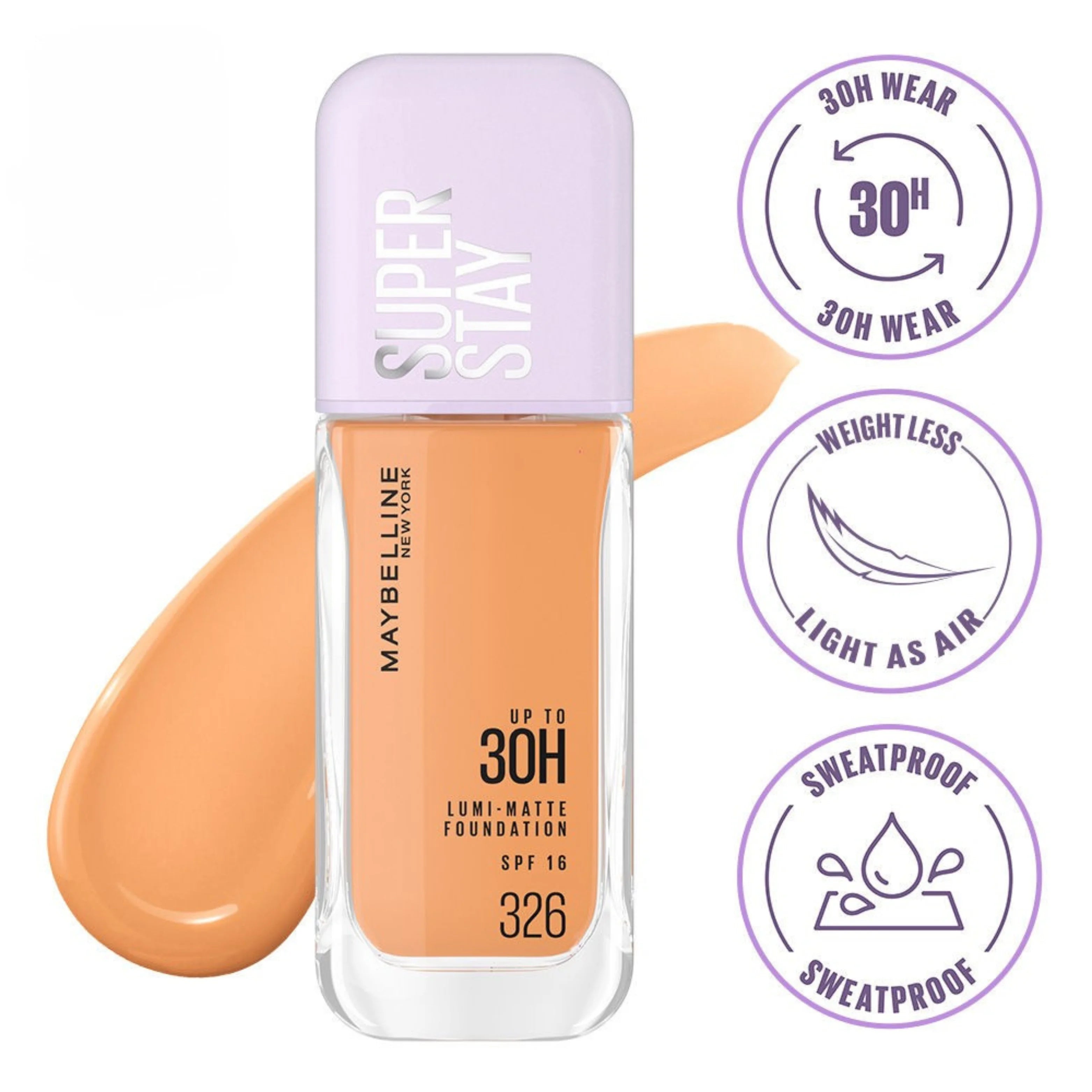 Demo Maybelline New York Super Stay Lumi-Matte Liquid Foundation -  30H Wear, Transfer Proof