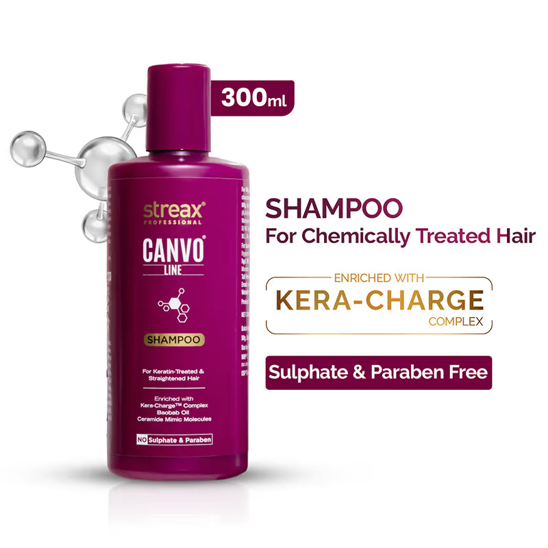 Streax Professional Canvoline Shampoo With Kera-Charge & Baobab Oil