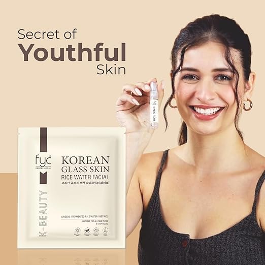 FYC PROFESSIONAL Korean Glass Skin Rice Water Facial Kit, 9-Step Skincare Ritual