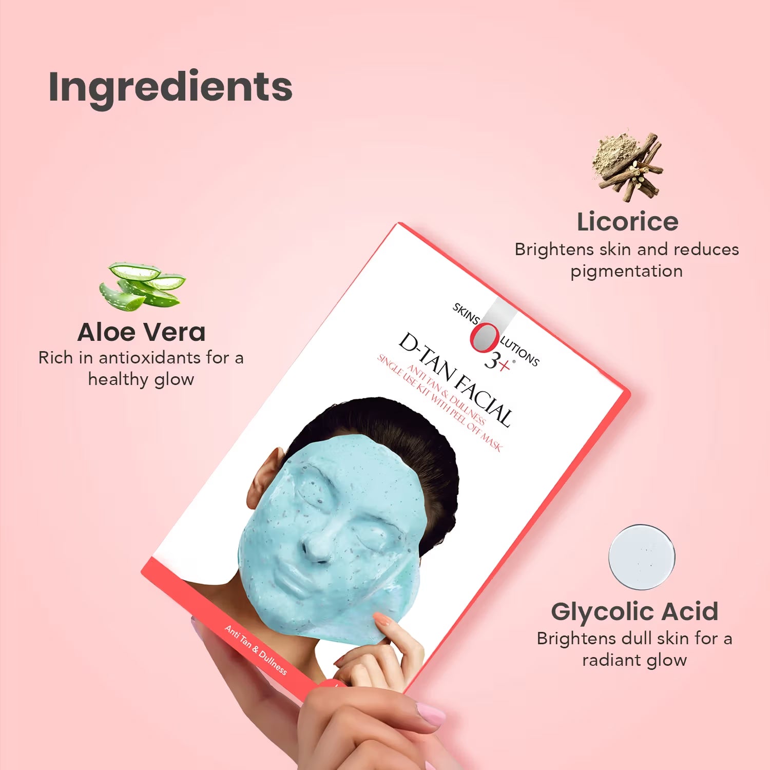 O3+ D-TAN Facial Kit with Peel Off Mask for