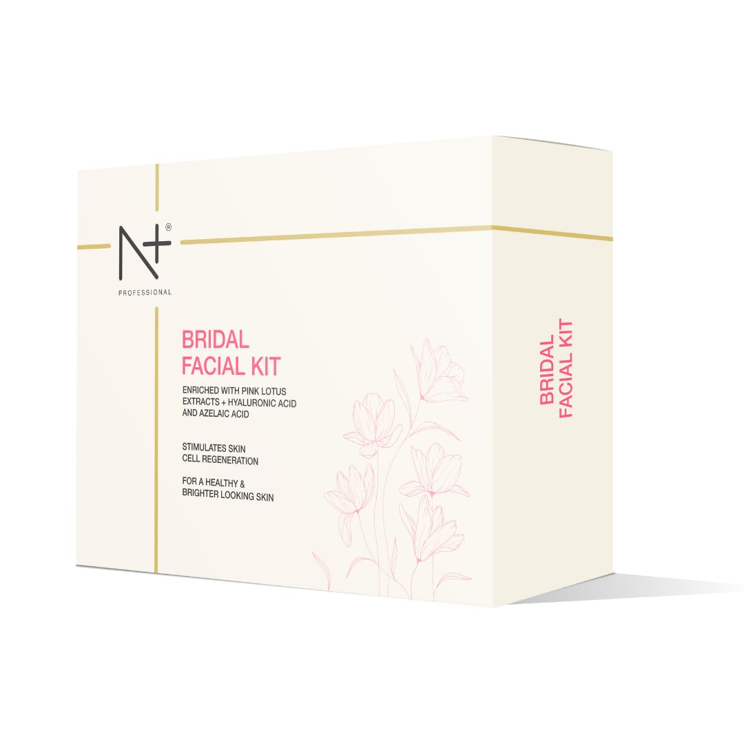 N PLUS Bridal Facial Kit, Enriched With Pink Lotus Extracts + Hyaluronic Acid & Azelaic Acid, For A Healthy & Brighter Looking Skin 540GM