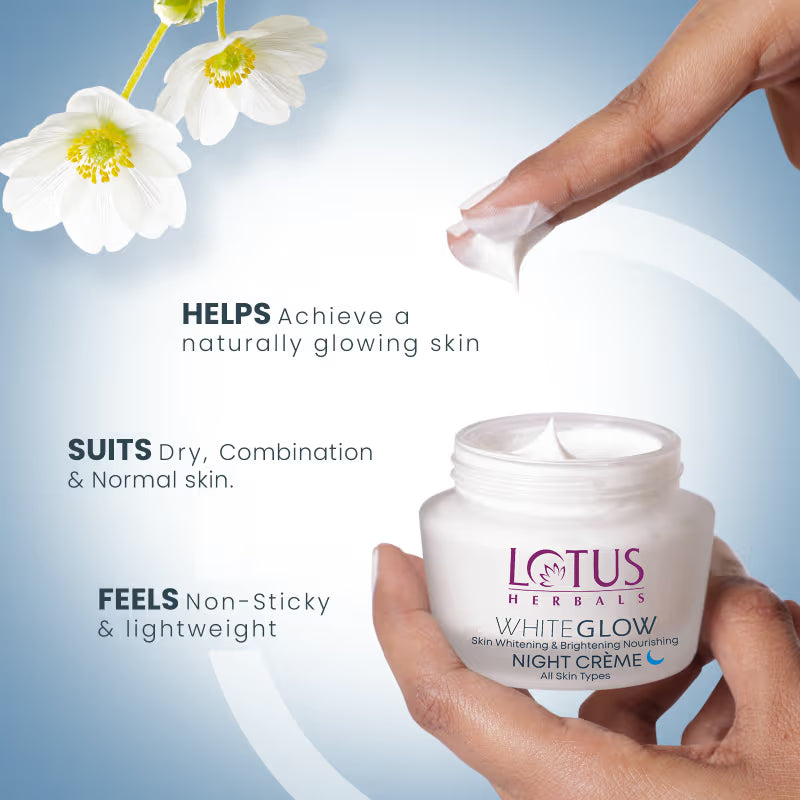 Lotus Herbals Whiteglow Skin Whitening & Brightening Nourishing Night Face Cream
