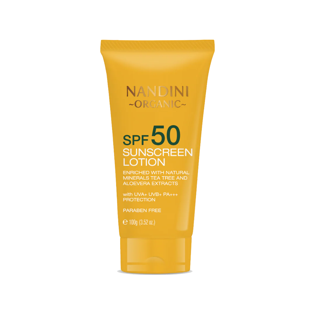 Sunscreen Lotion SPF 50, Enriched with natural minerals Tea Tree & Aloevera