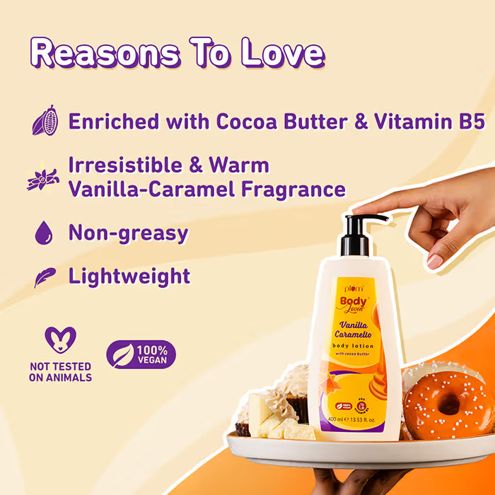Plum BodyLovin Vanilla Caramello Bestselling Body Lotion for Dry, Normal & All Skin type