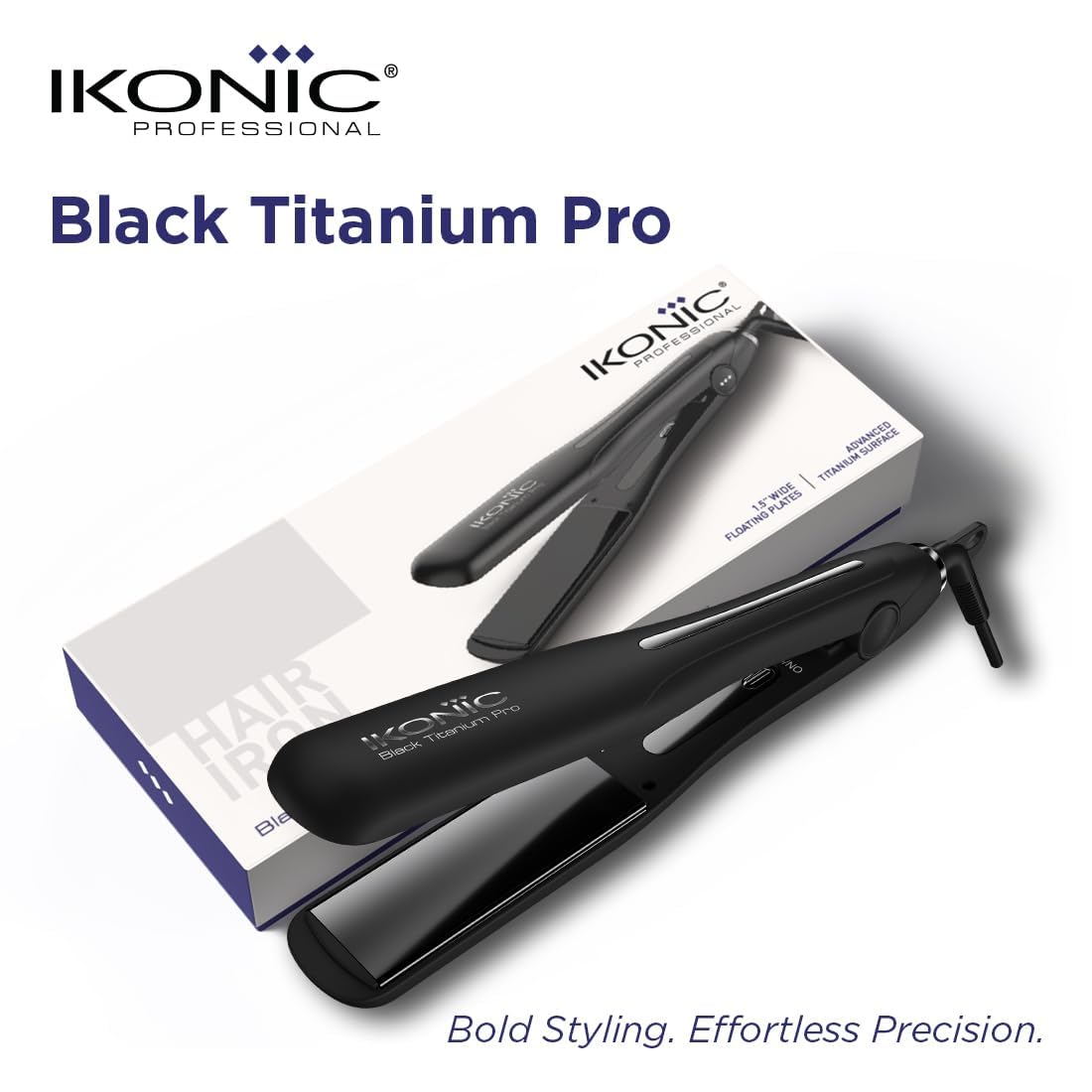 IKONIC PROFESSIONAL BLACK TITANIUM PRO HAIR STRAIGHTENER