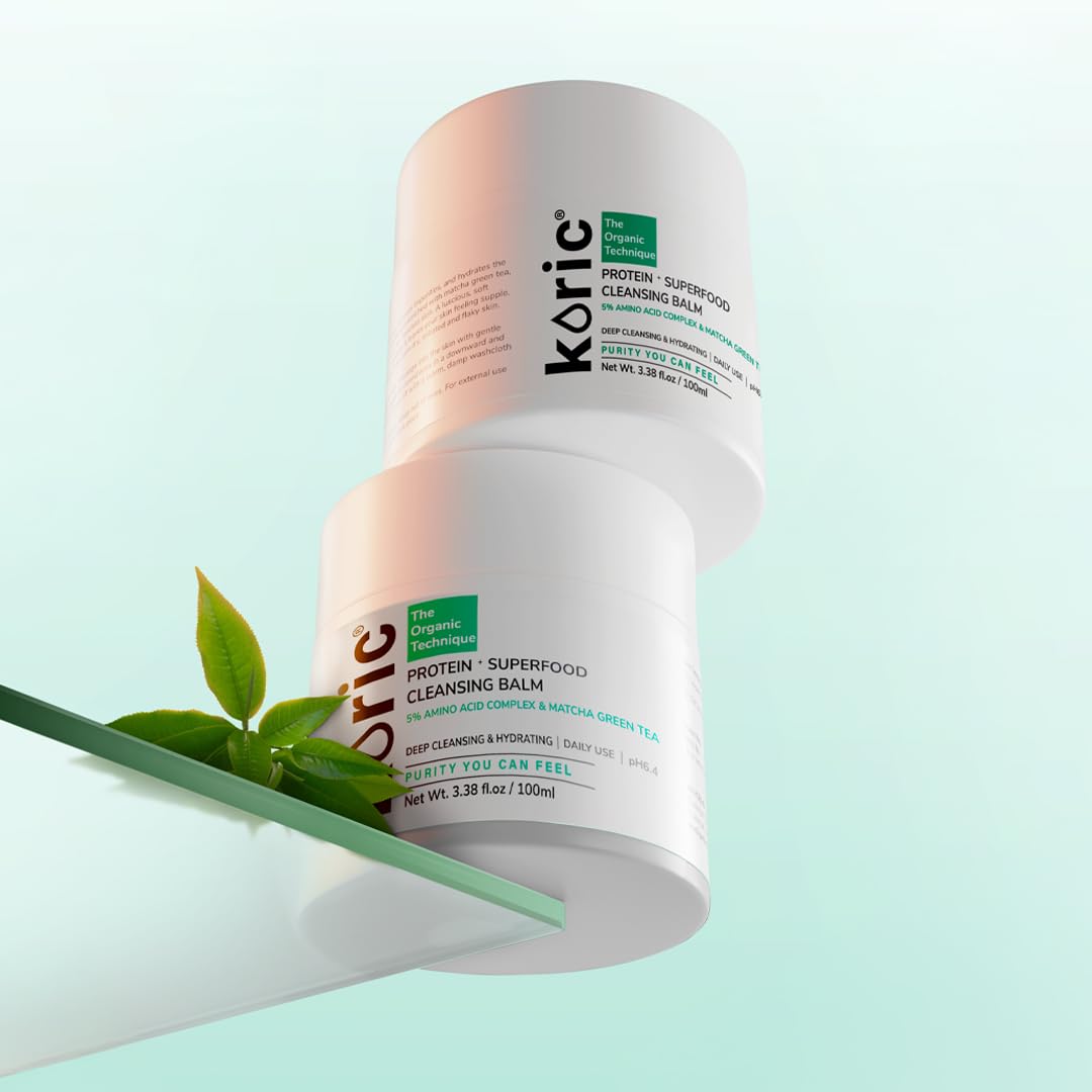 Protein Superfood Cleansing Balm |Hydrating Makeup Remover with 5% Protein Complex |Matcha Green Tea |Bamboo |Lotus & Shea Butter – Soothes Dry Skin, Reduces Redness & Fine Lines |All Skin Type