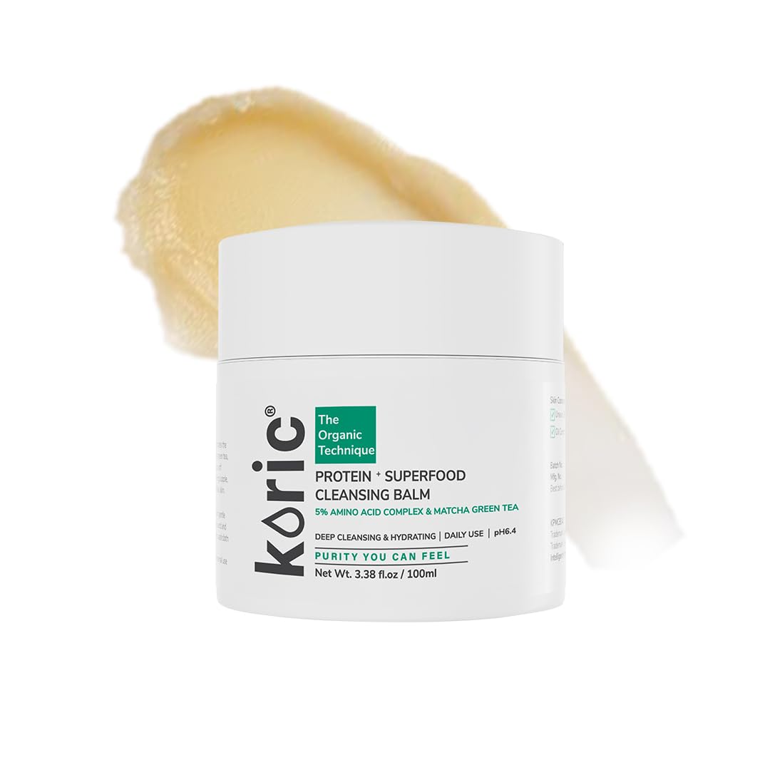 Protein Superfood Cleansing Balm |Hydrating Makeup Remover with 5% Protein Complex |Matcha Green Tea |Bamboo |Lotus & Shea Butter – Soothes Dry Skin, Reduces Redness & Fine Lines |All Skin Type